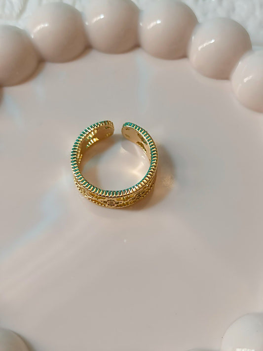 CLOVER TRELLIS ADJUSTABLE RING