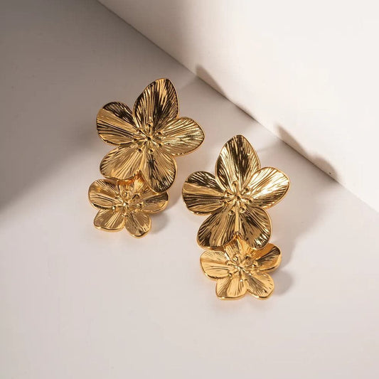 Gold Plated Flower Earrings